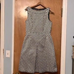 Cocktail dress gold and deep navy blue mod mid century Lauren by Ralph Lauren